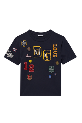 Decorative Patches Jersey T-Shirt